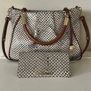 Brahmin Ruby Onyx Java Satchel with Coordinating Ady Wallet